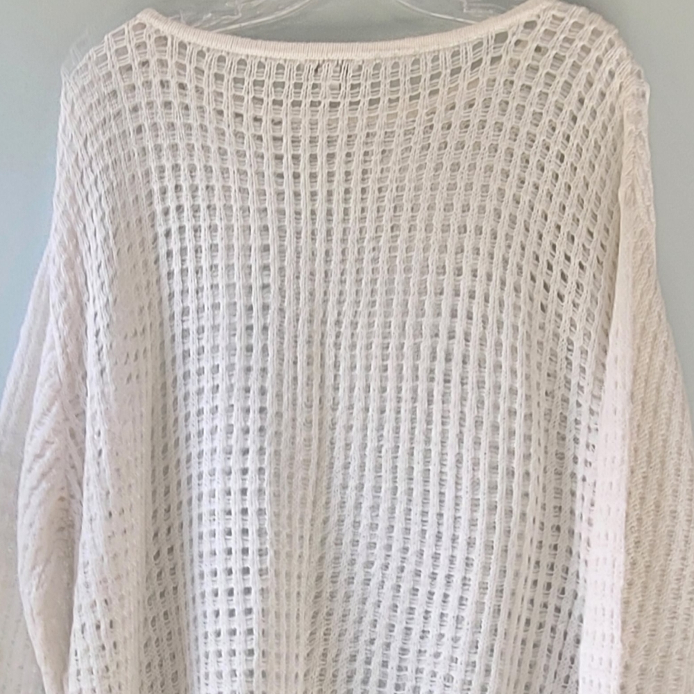 J.JILL | 3/4 SL FISHNET KNIT SWEATER, SZ L - Picture 10 of 12